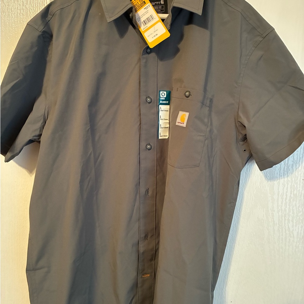 Carhartt Men's Charcoal Button Down Shirt